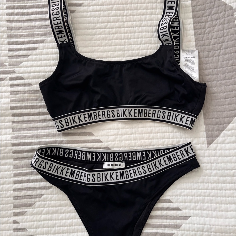 Bikkembergs Black Bikini with Branded Straps